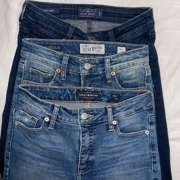 Lucky Brand Jeans Bundle of three 00/24 tapered/skinny Jeans - Picture 1 of 10